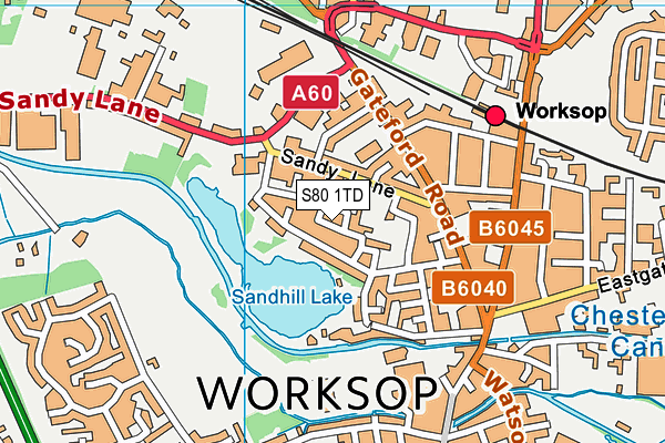 S80 1TD map - OS VectorMap District (Ordnance Survey)