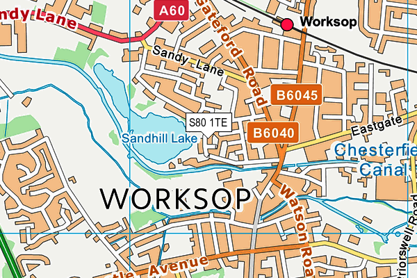 S80 1TE map - OS VectorMap District (Ordnance Survey)