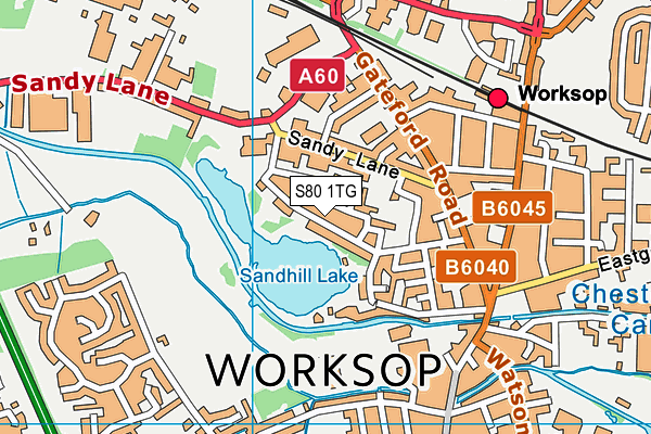 S80 1TG map - OS VectorMap District (Ordnance Survey)