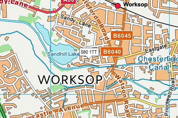 S80 1TT map - OS VectorMap District (Ordnance Survey)