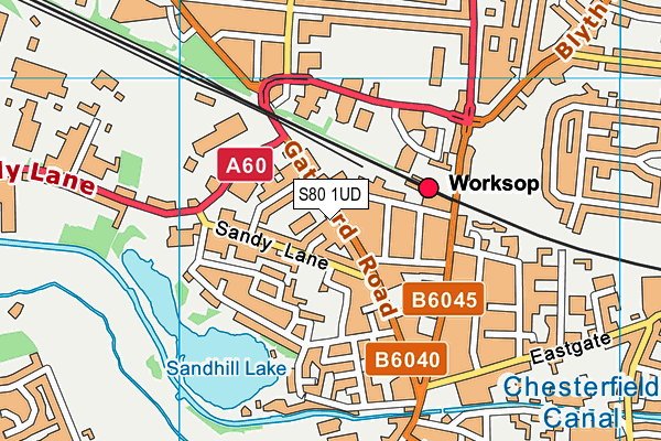 S80 1UD map - OS VectorMap District (Ordnance Survey)