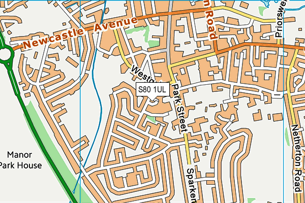 S80 1UL map - OS VectorMap District (Ordnance Survey)