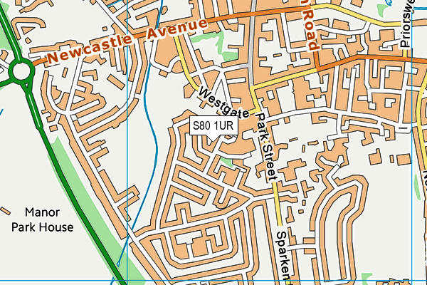 S80 1UR map - OS VectorMap District (Ordnance Survey)