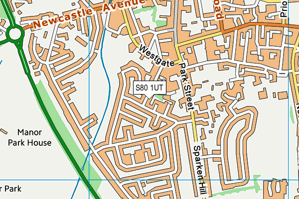 S80 1UT map - OS VectorMap District (Ordnance Survey)