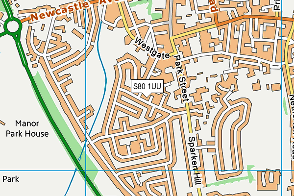 S80 1UU map - OS VectorMap District (Ordnance Survey)