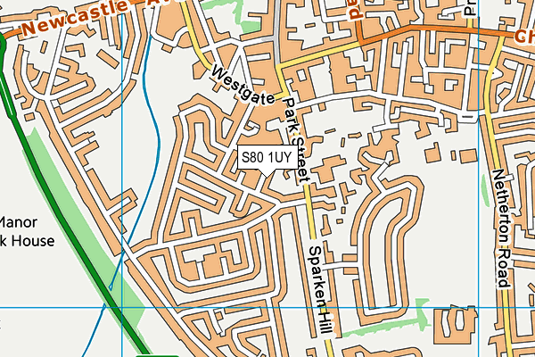 S80 1UY map - OS VectorMap District (Ordnance Survey)