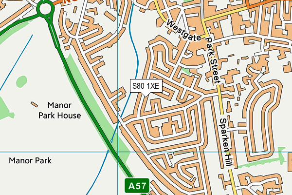 S80 1XE map - OS VectorMap District (Ordnance Survey)