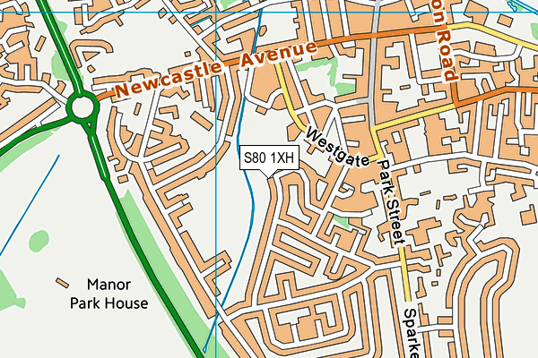 S80 1XH map - OS VectorMap District (Ordnance Survey)