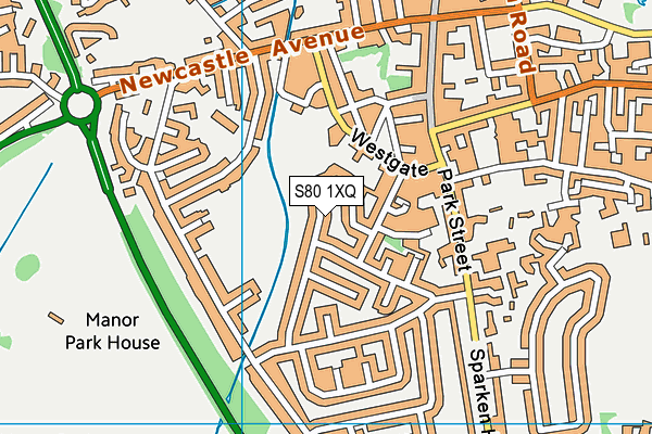 S80 1XQ map - OS VectorMap District (Ordnance Survey)