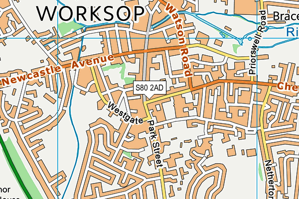 S80 2AD map - OS VectorMap District (Ordnance Survey)