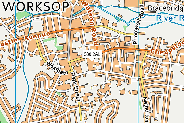 S80 2AL map - OS VectorMap District (Ordnance Survey)