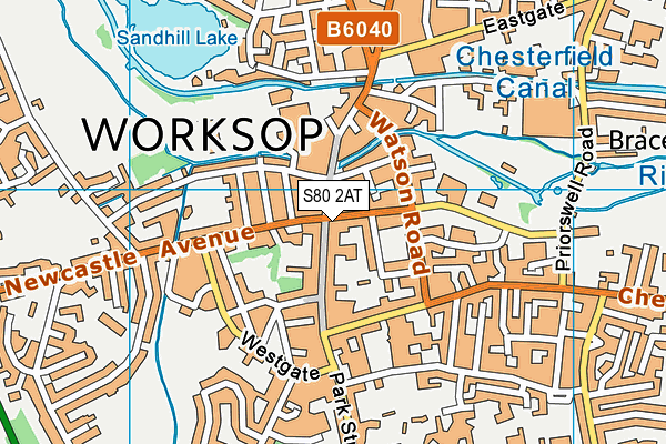 S80 2AT map - OS VectorMap District (Ordnance Survey)