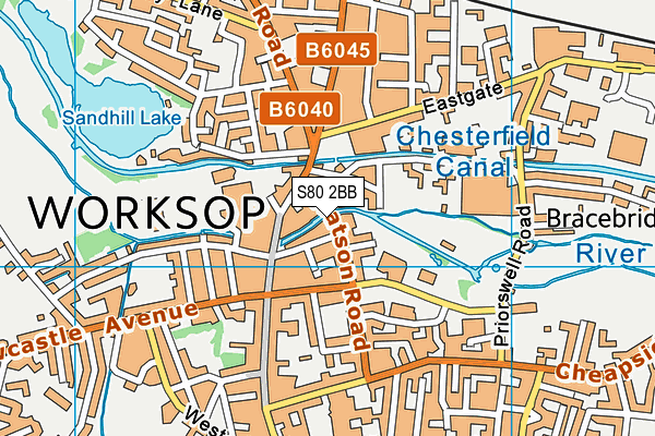 S80 2BB map - OS VectorMap District (Ordnance Survey)