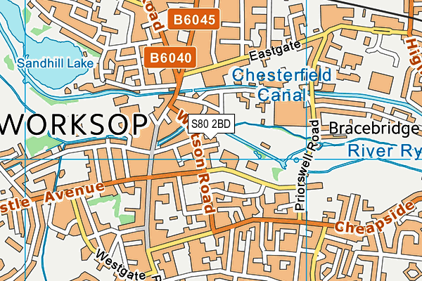 S80 2BD map - OS VectorMap District (Ordnance Survey)