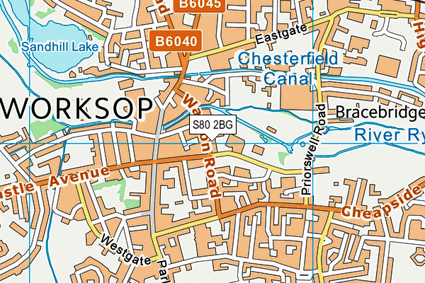 S80 2BG map - OS VectorMap District (Ordnance Survey)