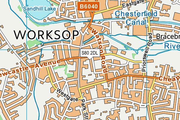 S80 2DL map - OS VectorMap District (Ordnance Survey)