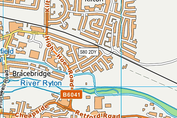 S80 2DY map - OS VectorMap District (Ordnance Survey)