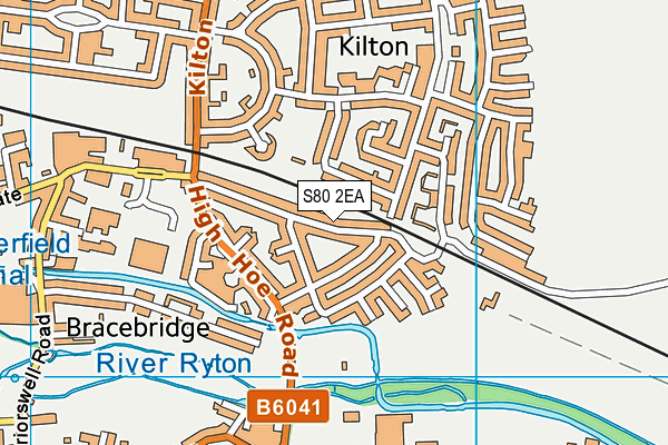 S80 2EA map - OS VectorMap District (Ordnance Survey)