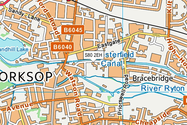 S80 2EH map - OS VectorMap District (Ordnance Survey)