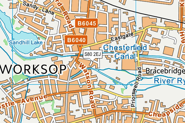 S80 2EJ map - OS VectorMap District (Ordnance Survey)