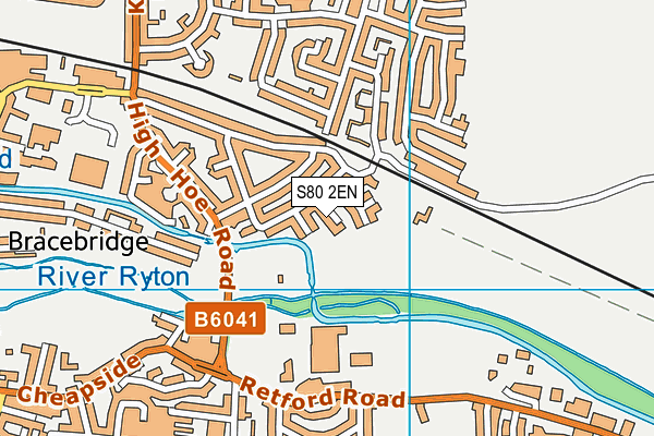 S80 2EN map - OS VectorMap District (Ordnance Survey)