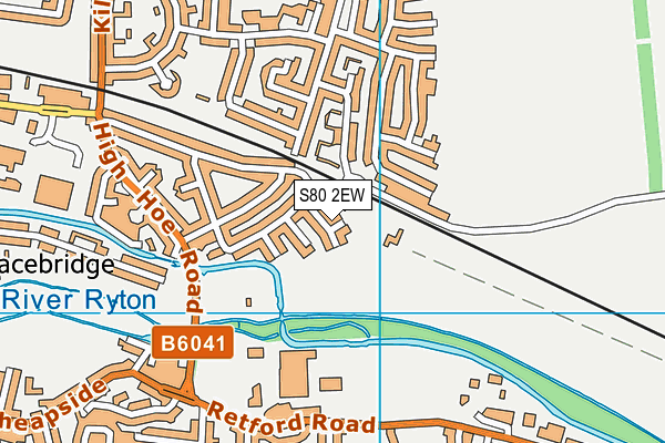 S80 2EW map - OS VectorMap District (Ordnance Survey)