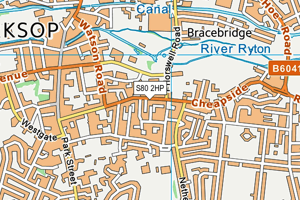 S80 2HP map - OS VectorMap District (Ordnance Survey)