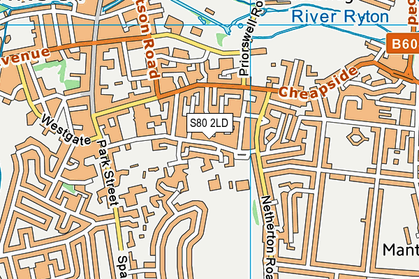 S80 2LD map - OS VectorMap District (Ordnance Survey)