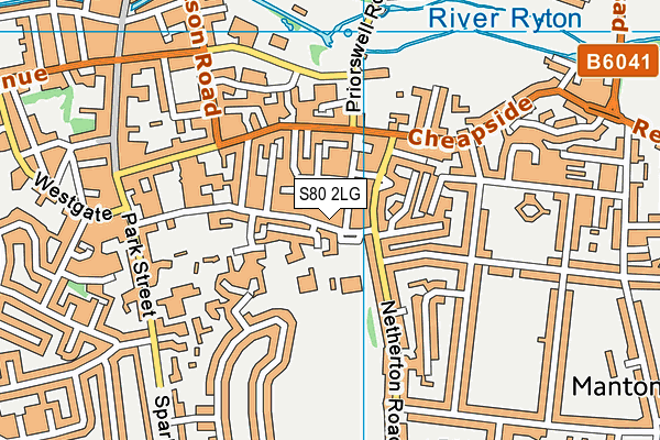 S80 2LG map - OS VectorMap District (Ordnance Survey)