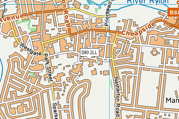 S80 2LL map - OS VectorMap District (Ordnance Survey)