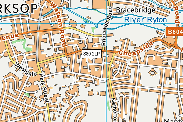 S80 2LP map - OS VectorMap District (Ordnance Survey)