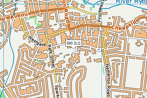 S80 2LQ map - OS VectorMap District (Ordnance Survey)
