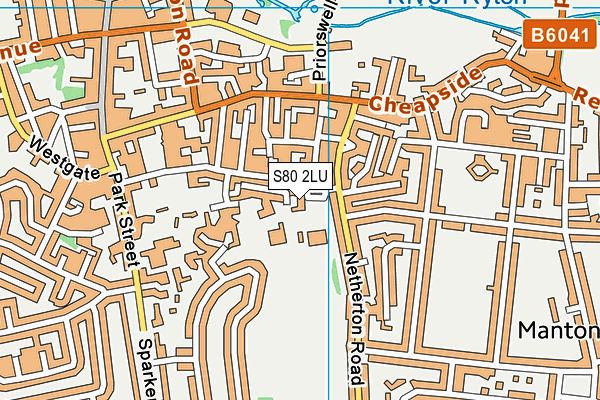S80 2LU map - OS VectorMap District (Ordnance Survey)