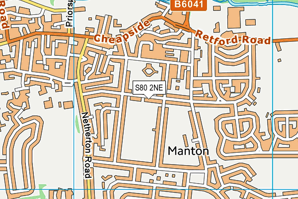 S80 2NE map - OS VectorMap District (Ordnance Survey)