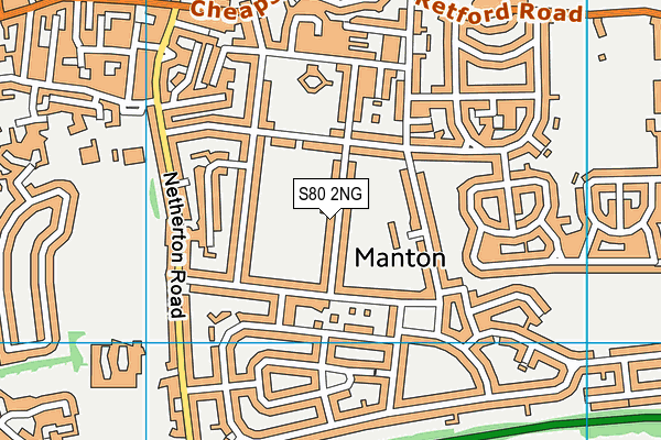 S80 2NG map - OS VectorMap District (Ordnance Survey)