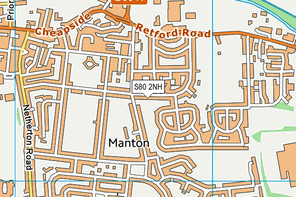 S80 2NH map - OS VectorMap District (Ordnance Survey)