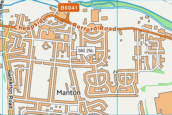 S80 2NL map - OS VectorMap District (Ordnance Survey)