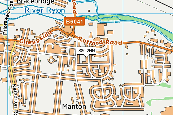 S80 2NN map - OS VectorMap District (Ordnance Survey)