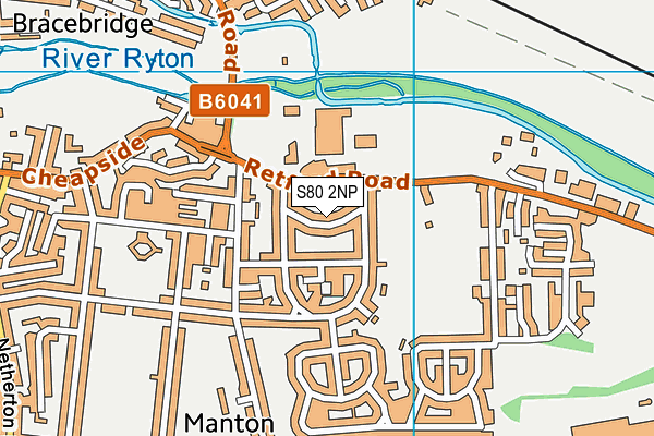 S80 2NP map - OS VectorMap District (Ordnance Survey)