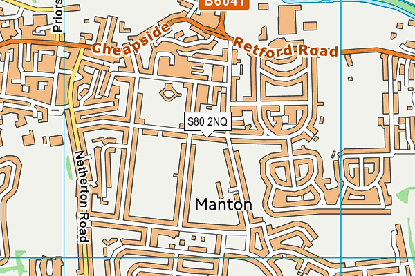 S80 2NQ map - OS VectorMap District (Ordnance Survey)