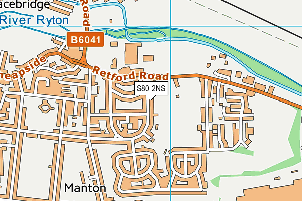 S80 2NS map - OS VectorMap District (Ordnance Survey)