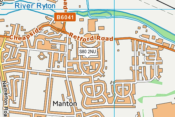 S80 2NU map - OS VectorMap District (Ordnance Survey)