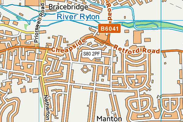S80 2PF map - OS VectorMap District (Ordnance Survey)
