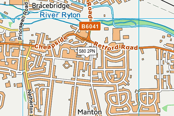 S80 2PN map - OS VectorMap District (Ordnance Survey)