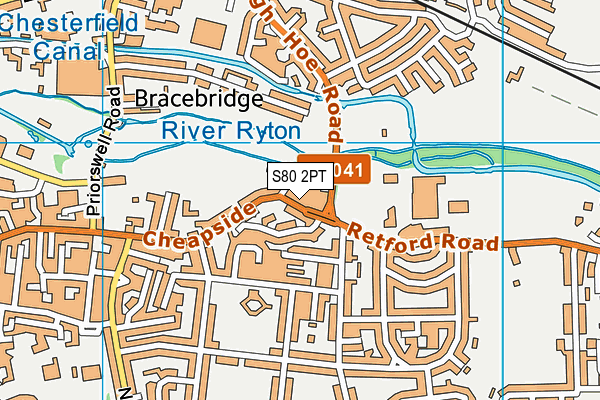 S80 2PT map - OS VectorMap District (Ordnance Survey)