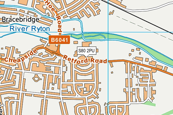 S80 2PU map - OS VectorMap District (Ordnance Survey)