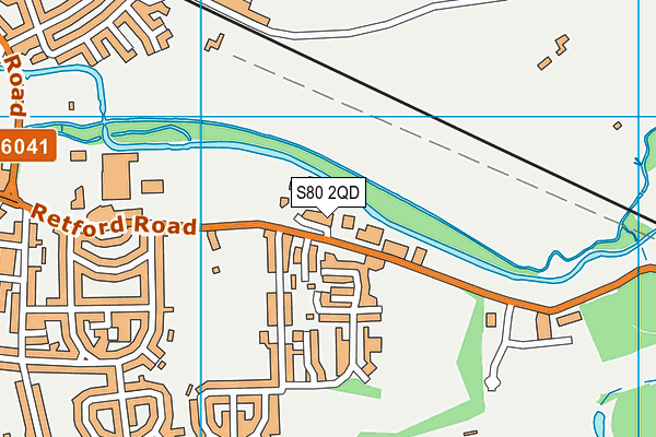 S80 2QD map - OS VectorMap District (Ordnance Survey)