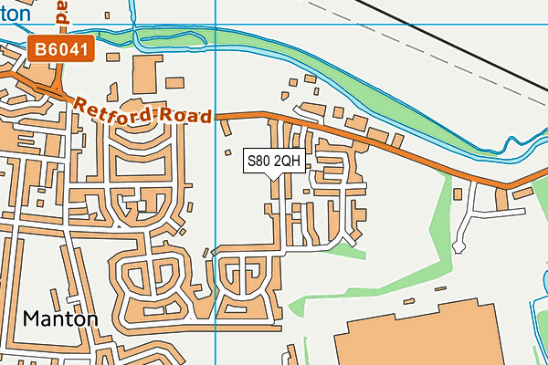 S80 2QH map - OS VectorMap District (Ordnance Survey)