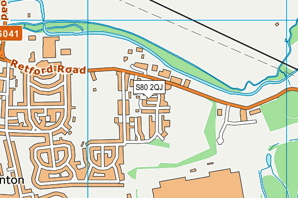 S80 2QJ map - OS VectorMap District (Ordnance Survey)