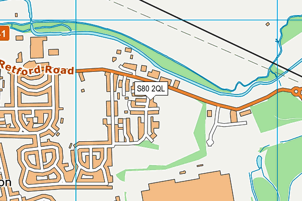 S80 2QL map - OS VectorMap District (Ordnance Survey)